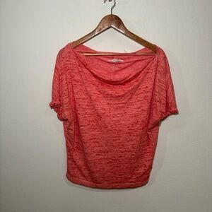 We the Free Astrid Burnout Top Women's MD Coral Boho Relaxed Casual Festival